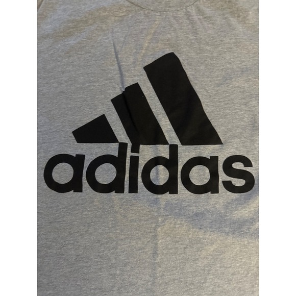 Adidas Gray Long Sleeve T-Shirt Mens Activewear Casual Athletic Top - Picture 3 of 4